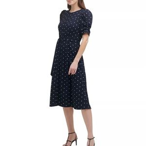 DKNY Polka Dot Midi Dress